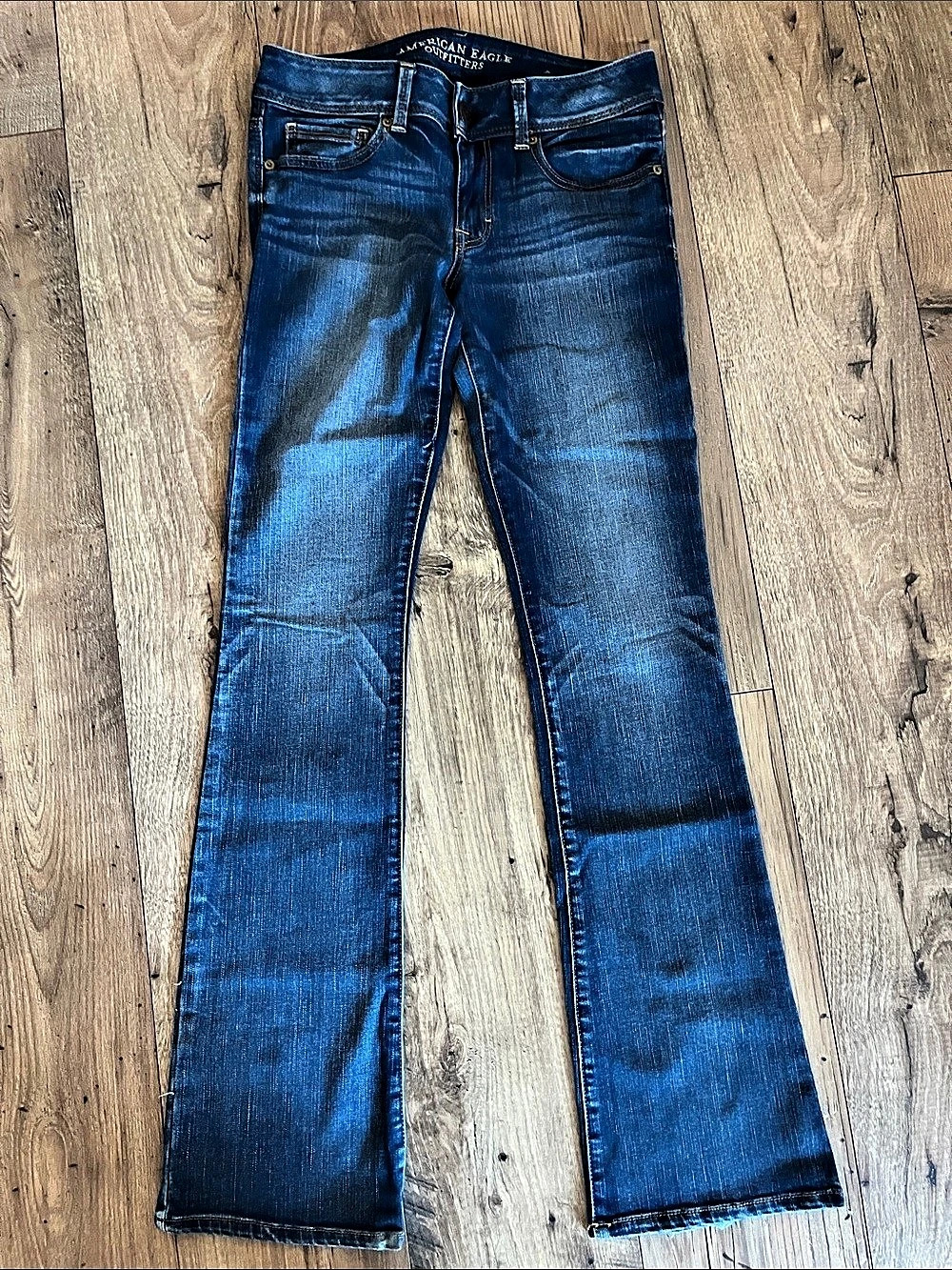 American Eagle Kick Boot Super Stretch Skinny Jeans Blue Size 6L
